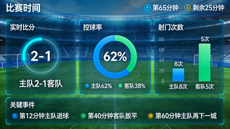 足球赛事实时数据分析仪表盘界面